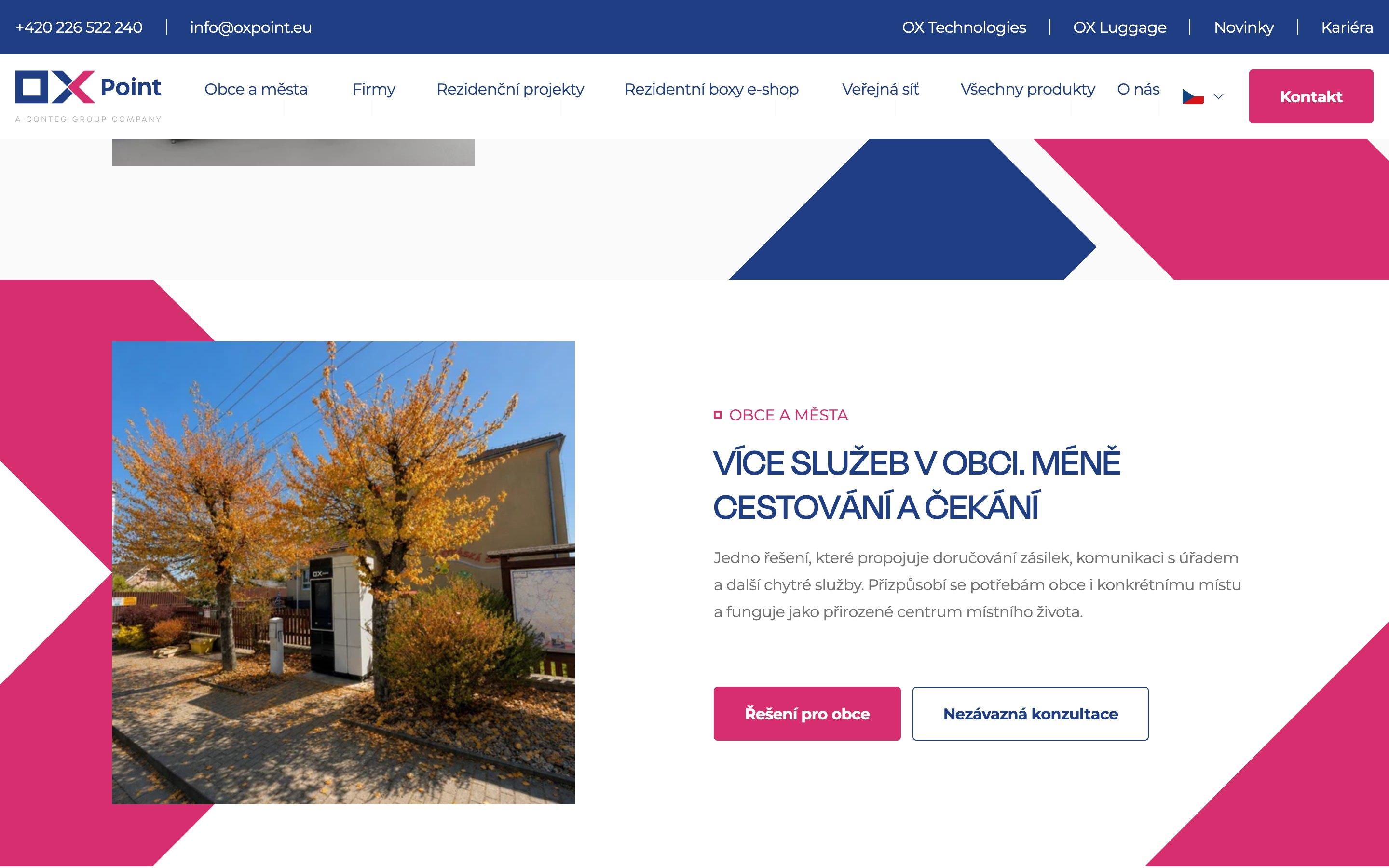 Sekce pro obce — box OX Point jako centrum služeb v obci